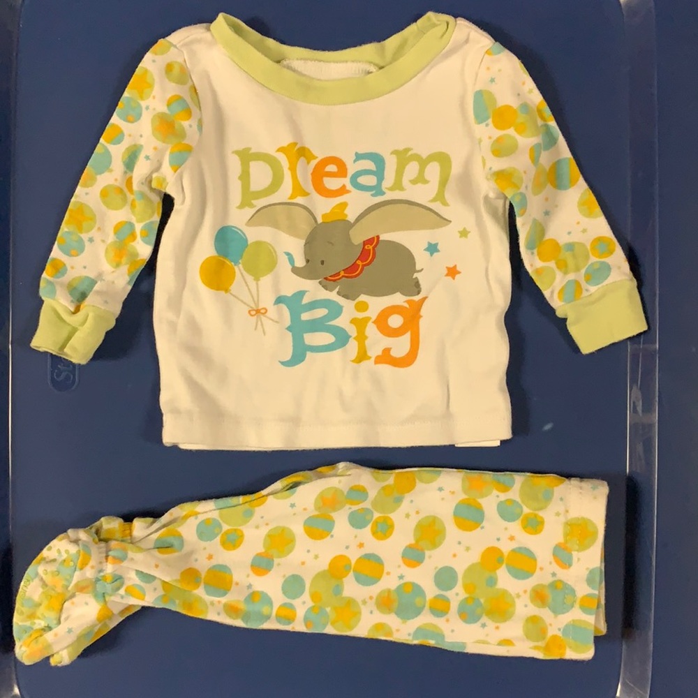 Disney Baby Dumbo cotton two/piece pajamas size 3-6 months